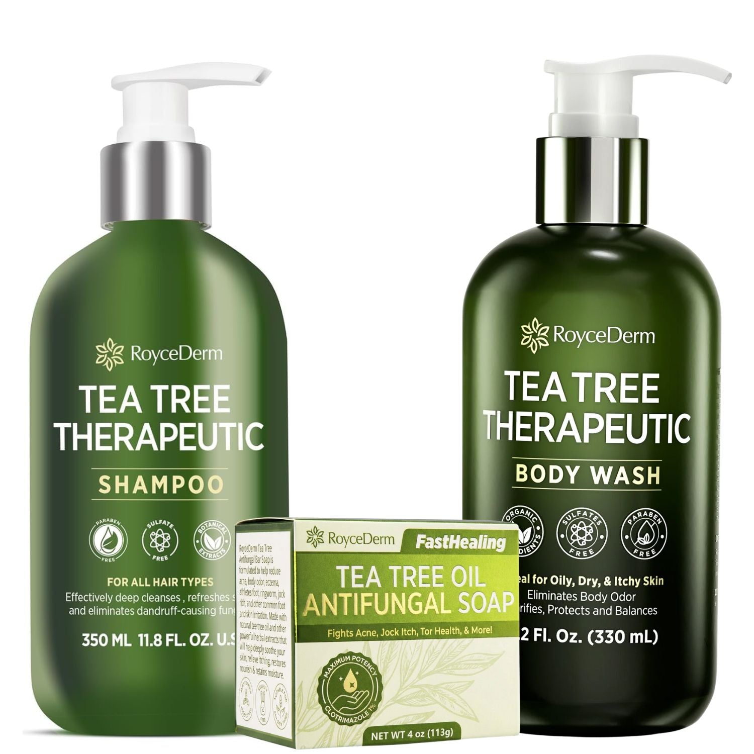 Tea Tree Antifungal Complete Care System – Shampoo, Body Wash & Antifungal Soap