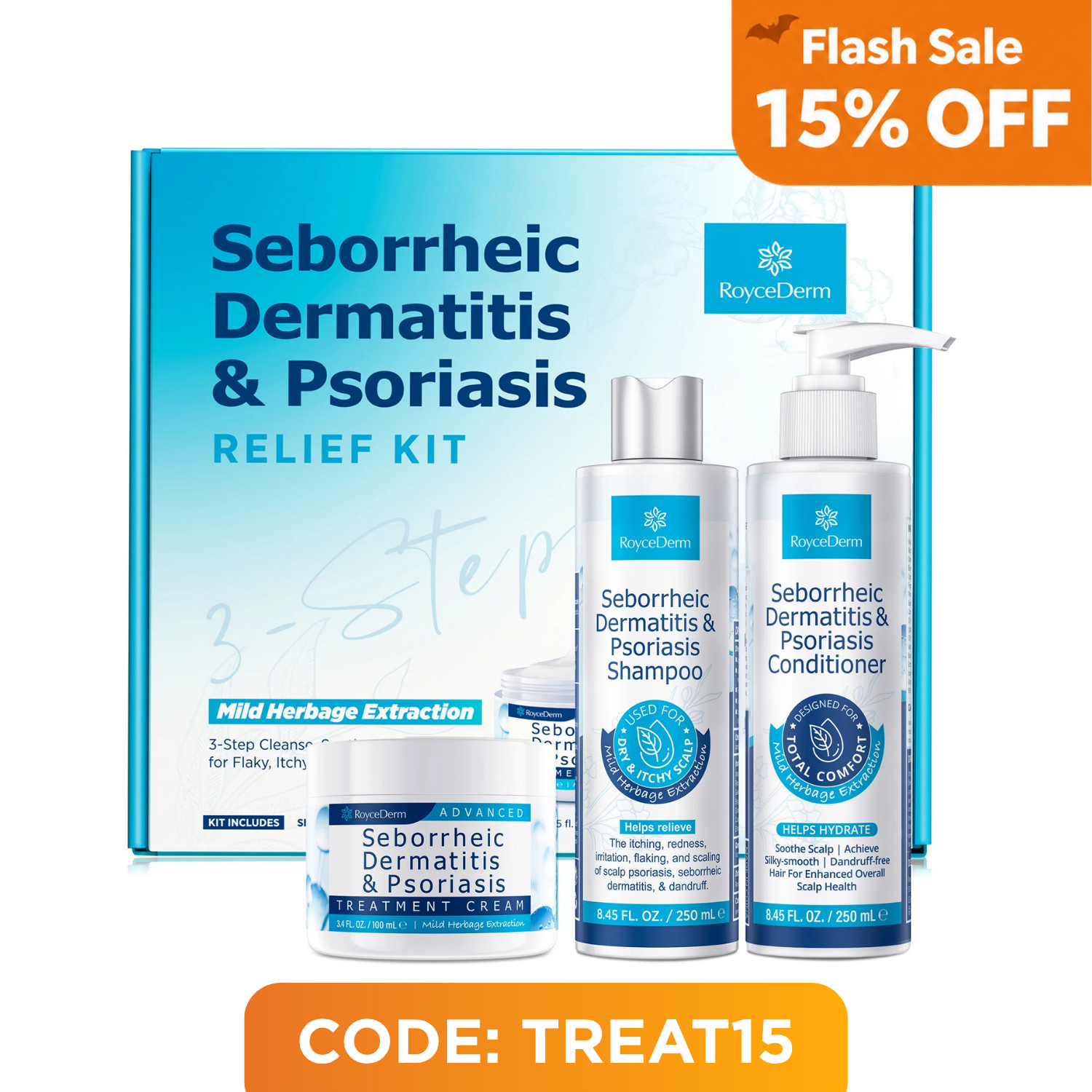 Skin & Scalp Relief Trio: Shampoo, Conditioner & Cream