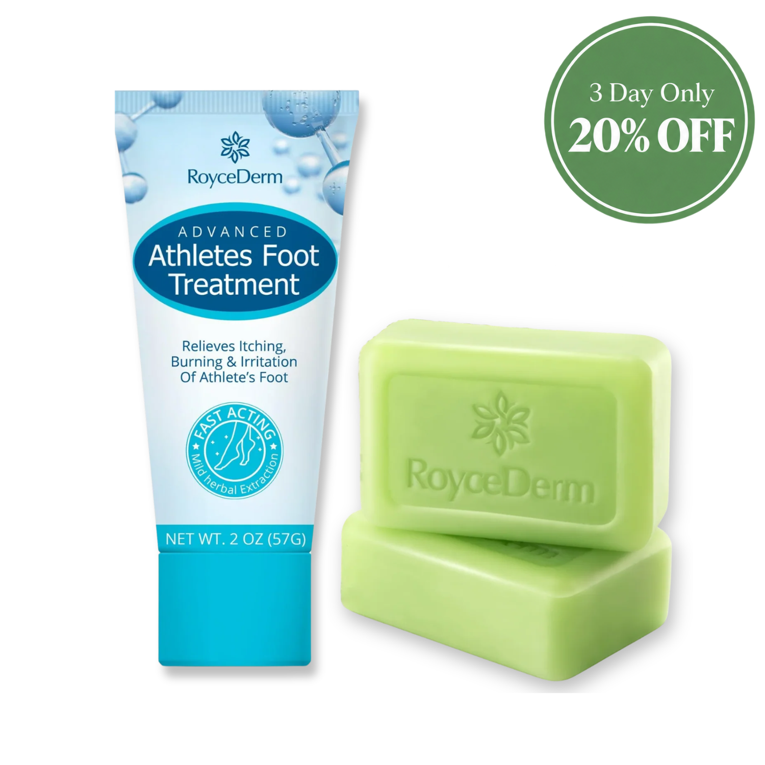 RoyceDerm 2-Step Athlete’s Foot Treatment Kit