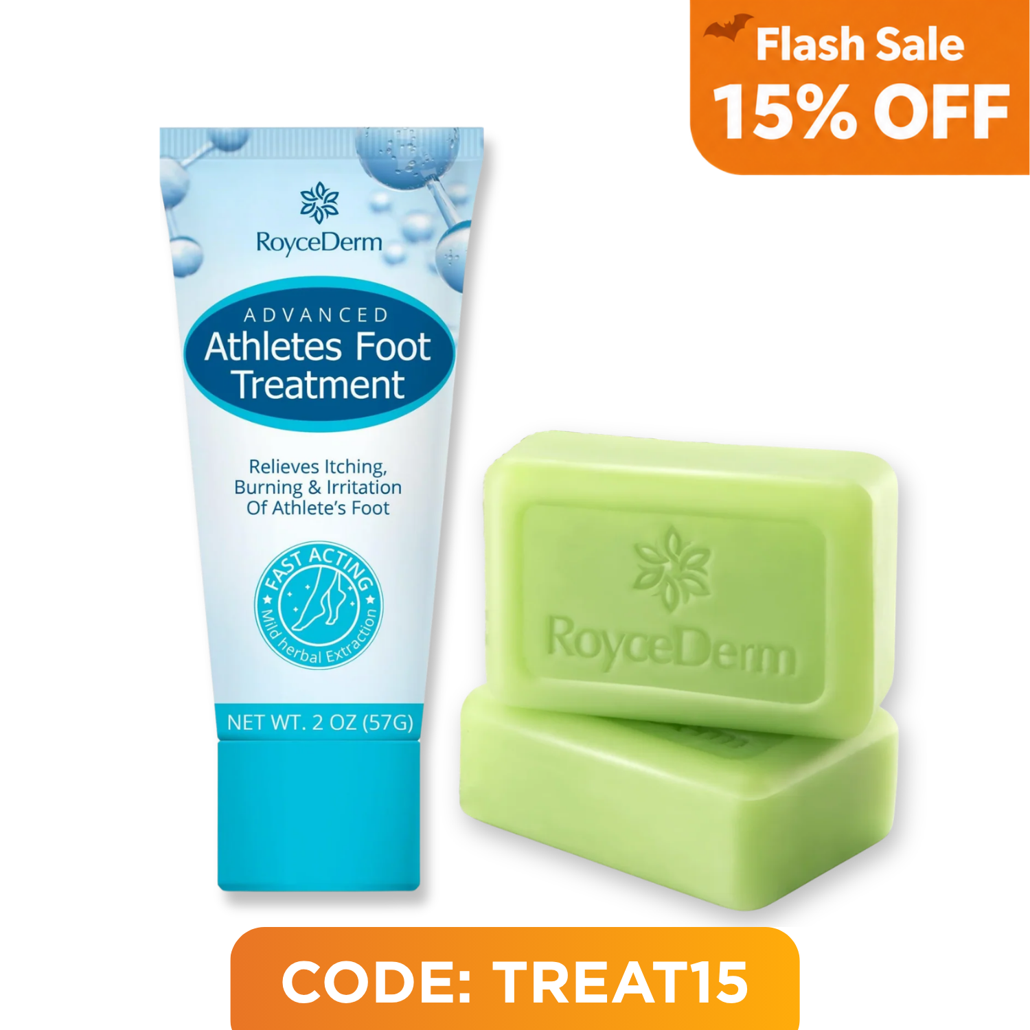 RoyceDerm 2-Step Athlete’s Foot Treatment Kit