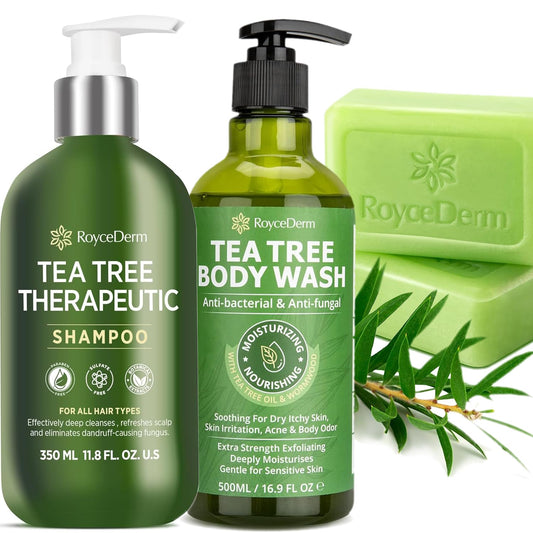 Tea Tree Body Wash, Shampoo & Soap Set