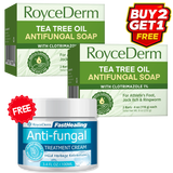 RoyceDerm antifungal soap box with tea tree oil, buy 2 get 1 free promotion