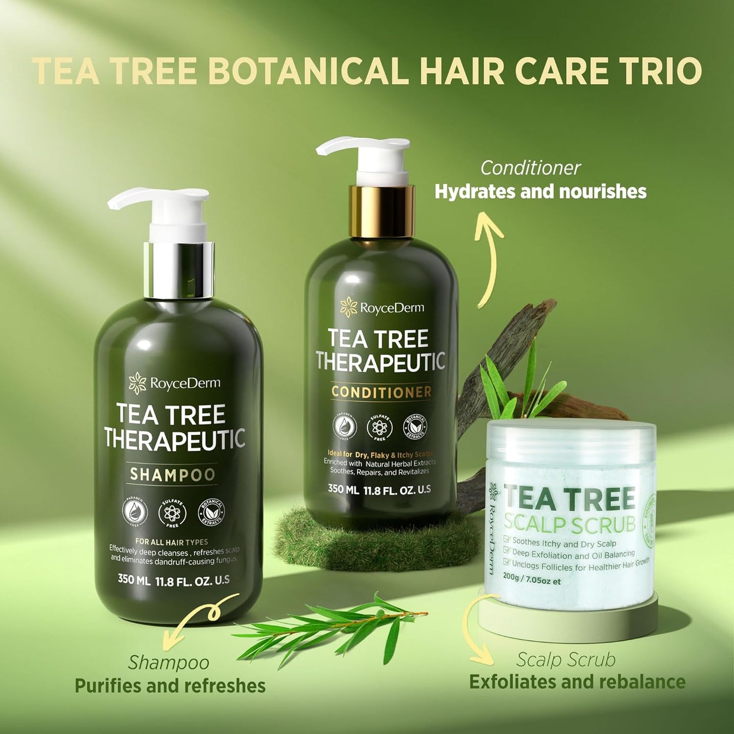 Tea Tree Antifungal 3-Piece Scalp Care Set