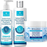 Seborrheic Dermatitis & Psoriasis Cream, Shampoo and Conditioner Set