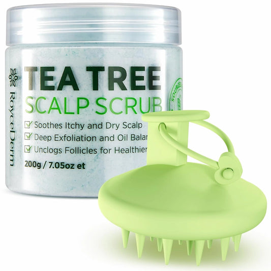 Tea Tree Scalp Scrub with Scalp Massager Brush Set