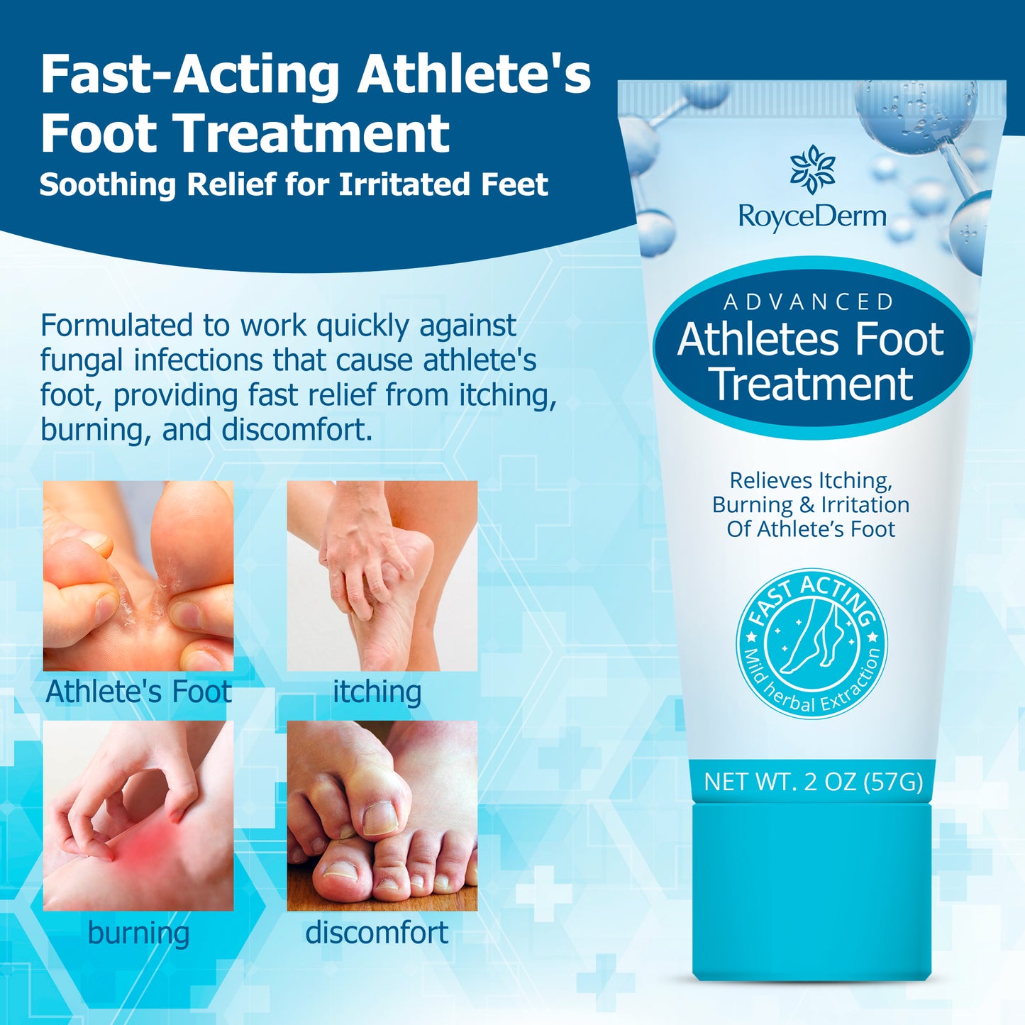 Athlete’s Foot Cream: Extra Strength Fungus Treatment for Itching, Burning, and Scaling - 2 oz
